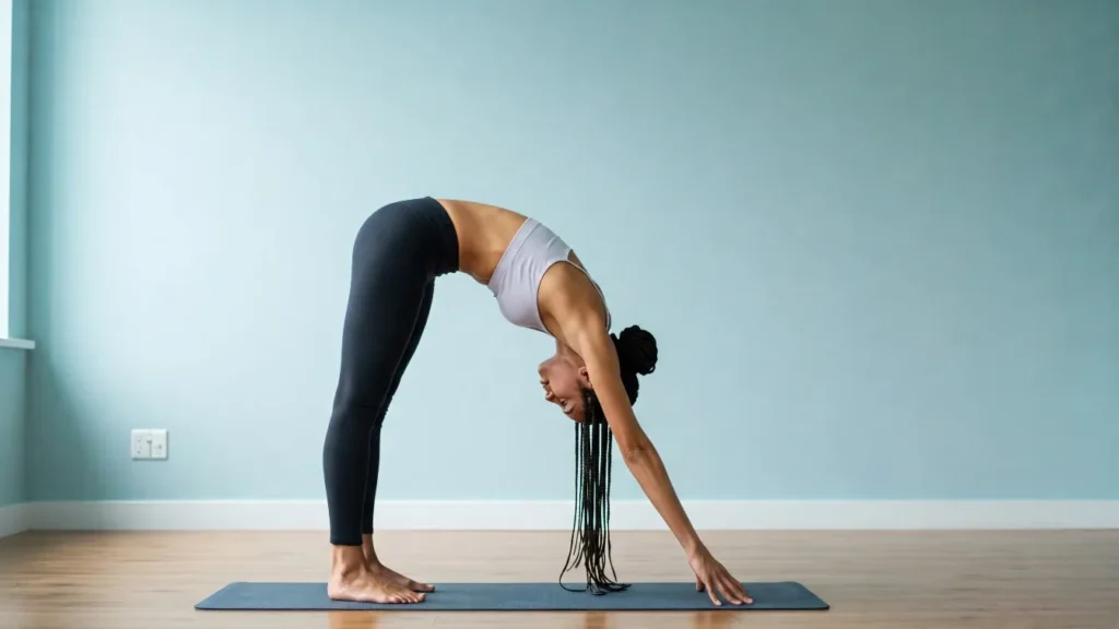 5-Minute Morning Stretch for Women’s Energy Boost 4 Standing Forward Fold
